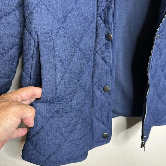 T39 Market & Spruce Quilted Coat Navy Blue New with Tags size XS Stitchfix Brand - Picture 5 of 11